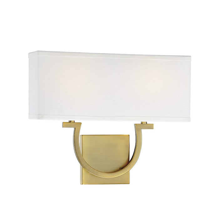 Savoy House Rhodes 2-Light Wall Sconce, Warm Brass