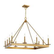 Savoy House Boylston 35in 12-Light Chandelier | Mid-Century Modern Warm Brass | Dining Room & Foyer | 35 x 35 x 29 in | Model L1-2101-12-322