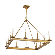 Savoy House Boylston 35in 12-Light Chandelier | Mid-Century Modern Warm Brass | Dining Room & Foyer | 35 x 35 x 29 in | Model L1-2101-12-322