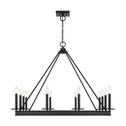 Savoy House Boylston 35in 12-Light Chandelier | Mid-Century Modern Matte Black | Dining Room & Foyer | 35 x 35 x 29 in | Model L1-2101-12-89