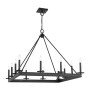 Savoy House Boylston 35in 12-Light Chandelier | Mid-Century Modern Matte Black | Dining Room & Foyer | 35 x 35 x 29 in | Model L1-2101-12-89