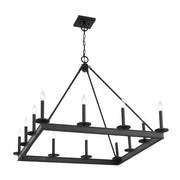 Savoy House Boylston 35in 12-Light Chandelier | Mid-Century Modern Matte Black | Dining Room & Foyer | 35 x 35 x 29 in | Model L1-2101-12-89