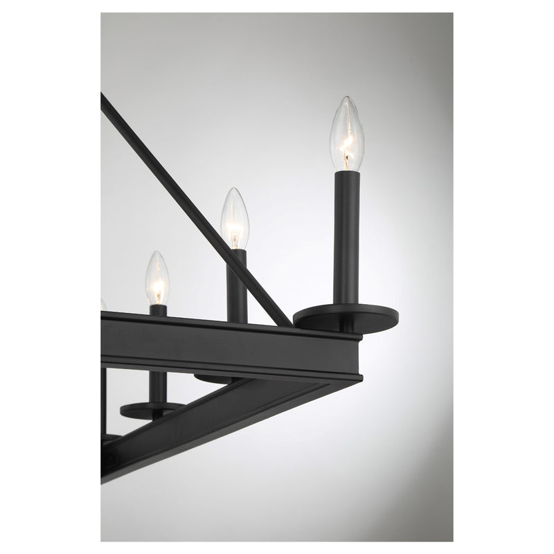 Savoy House Boylston 35in 12-Light Chandelier | Mid-Century Modern Matte Black | Dining Room & Foyer | 35 x 35 x 29 in | Model L1-2101-12-89