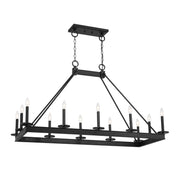 Savoy House Boylston 47in 12-Light Linear Chandelier | Mid-Century Modern Matte Black | Kitchen Island & Dining Room | Model L1-2102-12-89