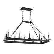 Savoy House Boylston 47in 12-Light Linear Chandelier | Mid-Century Modern Matte Black | Kitchen Island & Dining Room | Model L1-2102-12-89