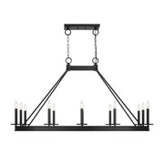 Savoy House Boylston 47in 12-Light Linear Chandelier | Mid-Century Modern Matte Black | Kitchen Island & Dining Room | Model L1-2102-12-89