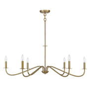 Savoy House Jasmine 42in 6-Light Chandelier | Transitional Warm Brass Metal | Dining Room & Foyer | 42 x 42 x 14 in, Rod Hung | Model L1-2220-6-322