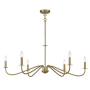 Savoy House Jasmine 42in 6-Light Chandelier | Transitional Warm Brass Metal | Dining Room & Foyer | 42 x 42 x 14 in, Rod Hung | Model L1-2220-6-322