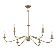 Savoy House Jasmine 42in 6-Light Chandelier | Transitional Warm Brass Metal | Dining Room & Foyer | 42 x 42 x 14 in, Rod Hung | Model L1-2220-6-322