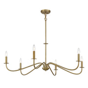 Savoy House Jasmine 42in 6-Light Chandelier | Transitional Warm Brass Metal | Dining Room & Foyer | 42 x 42 x 14 in, Rod Hung | Model L1-2220-6-322