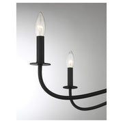 Savoy House Jasmine 42in 6-Light Chandelier | Transitional Matte Black Metal | Dining Room & Foyer | 42 x 42 x 14 in, Rod Hung | Model L1-2220-6-89