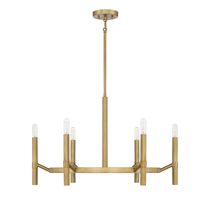 Savoy House Lighting One Padgett 6 Lt Chandelier, Brass