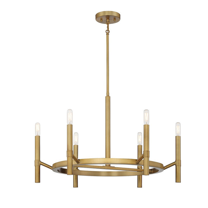 Savoy House Lighting One Padgett 6 Lt Chandelier, Brass