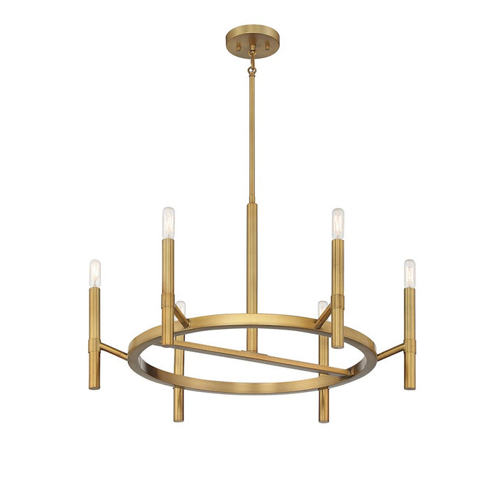 Savoy House Lighting One Padgett 6 Lt Chandelier, Brass