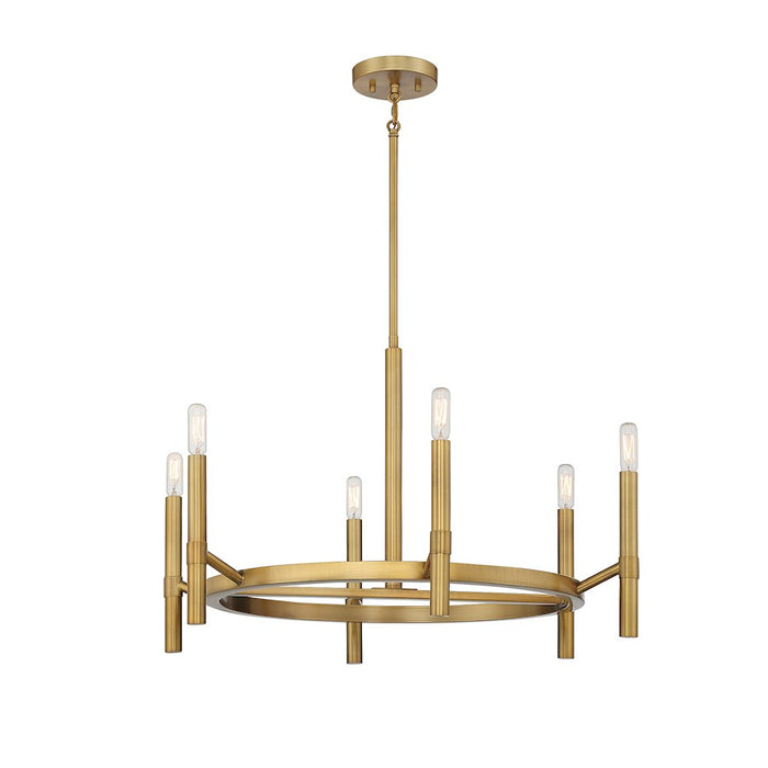 Savoy House Lighting One Padgett 6 Lt Chandelier, Brass