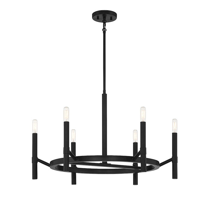 Savoy House Lighting One Padgett 6 Lt Chandelier, Black