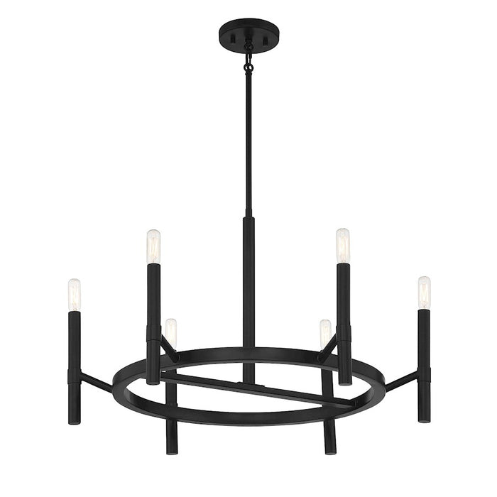 Savoy House Lighting One Padgett 6 Lt Chandelier, Black