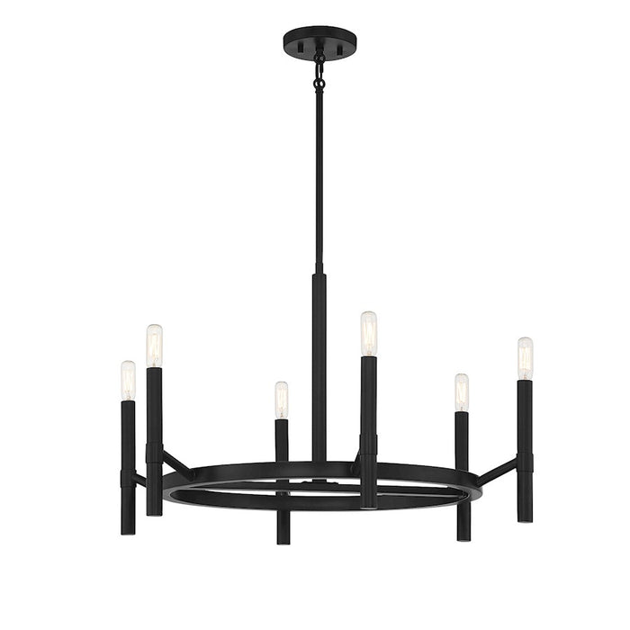 Savoy House Lighting One Padgett 6 Lt Chandelier, Black