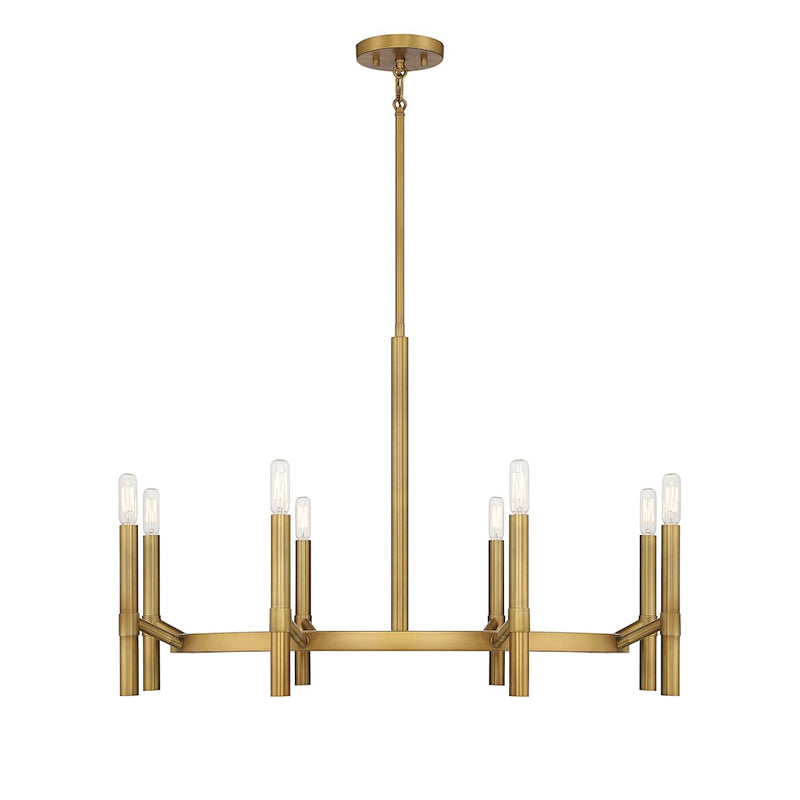 Savoy House Lighting One Padgett 8 Lt Chandelier, Brass