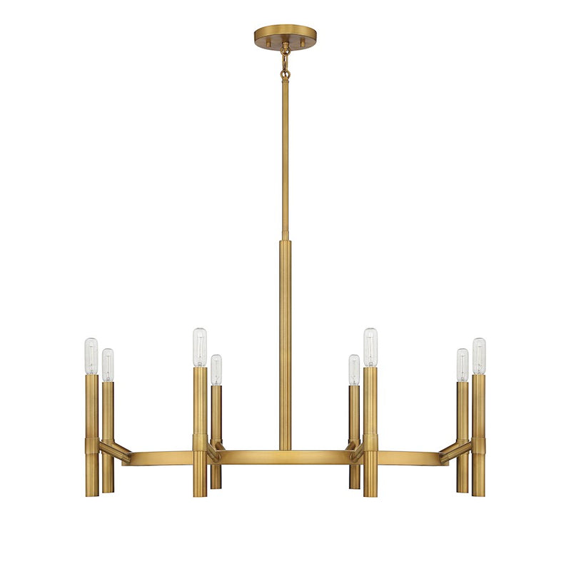Savoy House Lighting One Padgett 8 Lt Chandelier, Brass