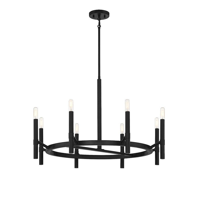 Savoy House Lighting One Padgett 8 Lt Chandelier, Black