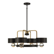Savoy House Chambord 30in 4-Light Chandelier | Glam Vintage Black and Warm Brass Metal | Dining Room & Foyer | Model L1-2923-4-51