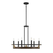 Savoy House Icarus 29in 6-Light Chandelier | Tailored Burnished Brass and Walnut Metal | Dining Room & Foyer | 29 x 29 x 22 in | Model L1-2931-6-170