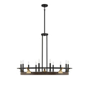 Savoy House Icarus 42in 10-Light Chandelier | Tailored Burnished Brass and Walnut Metal | Dining Room & Foyer | 42 x 42 x 32 in | Model L1-2932-10-170
