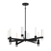 Savoy House Windamere 28in 4-Light Chandelier | Textured Black and Polished Nickel K9 Crystal | Dining Room & Foyer | Model L1-2960-4-189