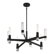 Savoy House Windamere 28in 4-Light Chandelier | Textured Black and Polished Nickel K9 Crystal | Dining Room & Foyer | Model L1-2960-4-189