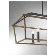 Savoy House Oaklawn 40in 6-Light Linear Chandelier | Farmhouse Whiskey Wood Metal | Kitchen Island & Dining Room | Model L1-5302-6-68