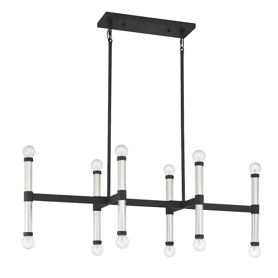 Savoy House Lighting One Kingsburg 12Lt Linear Chandelier, Black - L1-6732-12-89