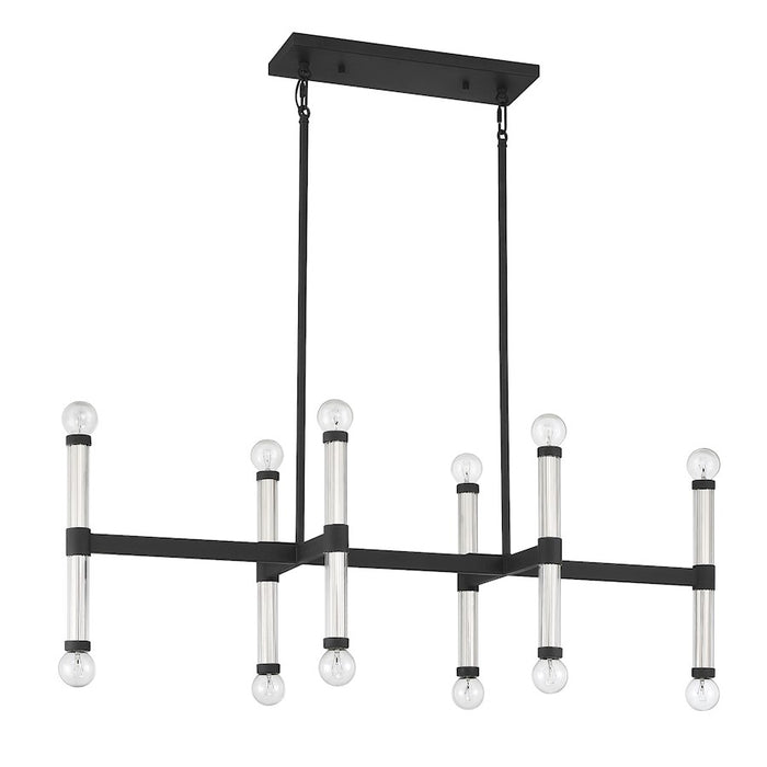 Savoy House Lighting One Kingsburg 12Lt Linear Chandelier, Black