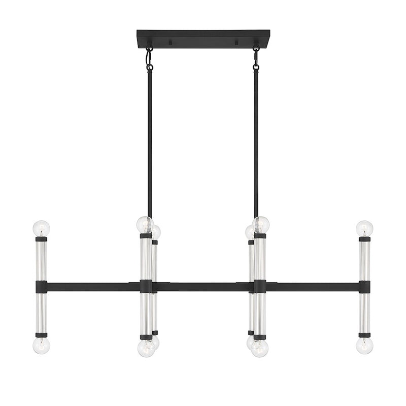 Savoy House Lighting One Kingsburg 12Lt Linear Chandelier, Black