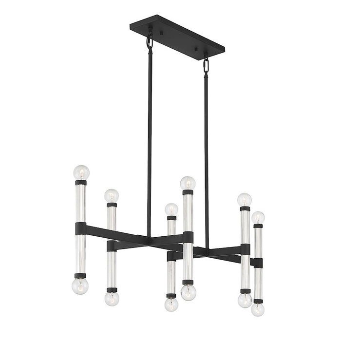 Savoy House Lighting One Kingsburg 12Lt Linear Chandelier, Black