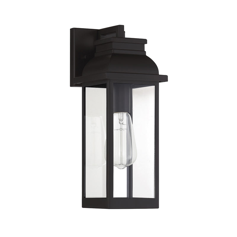 Savoy House Drexel 14in 1-Light Outdoor Wall Lantern | Traditional English Bronze and Clear Glass | Patio & Entryway | Model L5-2935-13