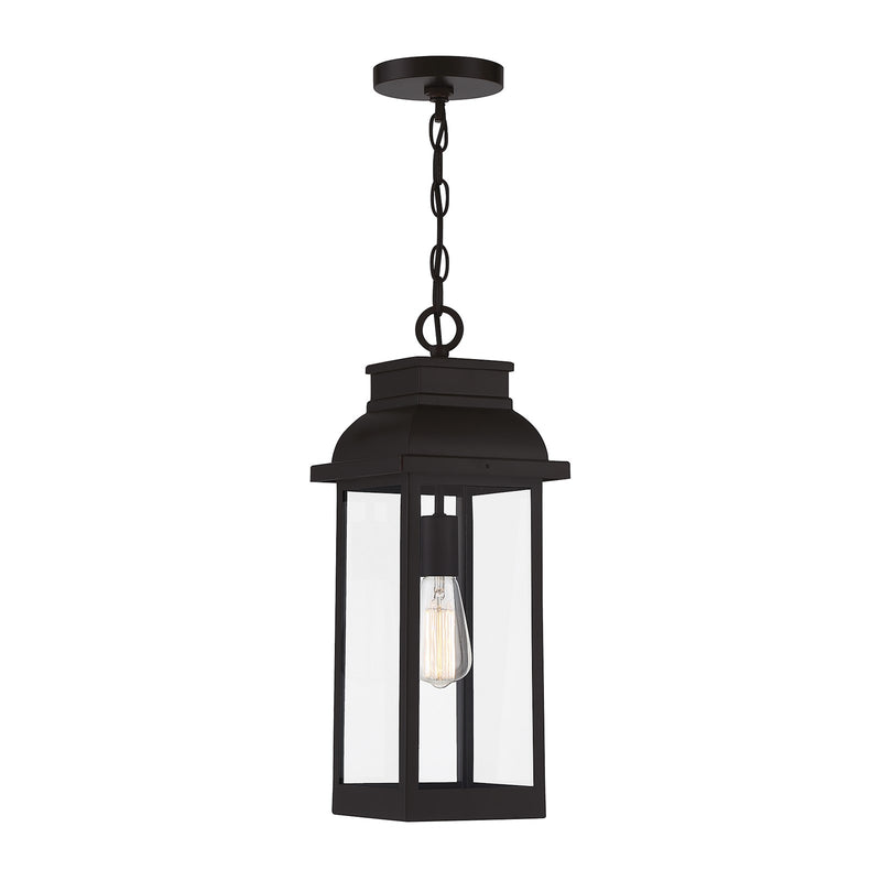 Savoy House Drexel 19in 1-Light Outdoor Hanging Lantern | Traditional English Bronze and Clear Glass | Porch & Covered Patio | Model L5-2937-13