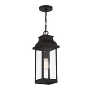 Savoy House Drexel 19in 1-Light Outdoor Hanging Lantern | Traditional English Bronze and Clear Glass | Porch & Covered Patio | Model L5-2937-13