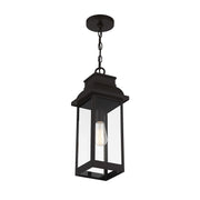 Savoy House Drexel 19in 1-Light Outdoor Hanging Lantern | Traditional English Bronze and Clear Glass | Porch & Covered Patio | Model L5-2937-13