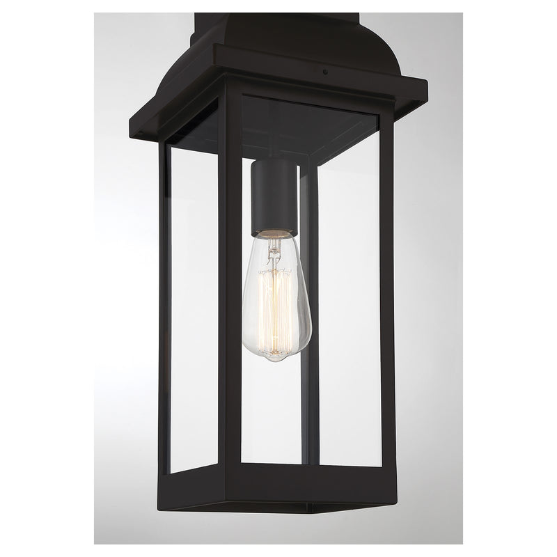 Savoy House Drexel 19in 1-Light Outdoor Hanging Lantern | Traditional English Bronze and Clear Glass | Porch & Covered Patio | Model L5-2937-13