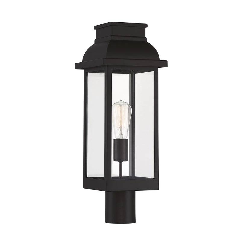 Savoy House Drexel 21in 1-Light Outdoor Post Lantern | Traditional English Bronze and Clear Glass | Driveway & Walkway | Model L5-2938-13