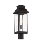 Savoy House Drexel 21in 1-Light Outdoor Post Lantern | Traditional English Bronze and Clear Glass | Driveway & Walkway | Model L5-2938-13
