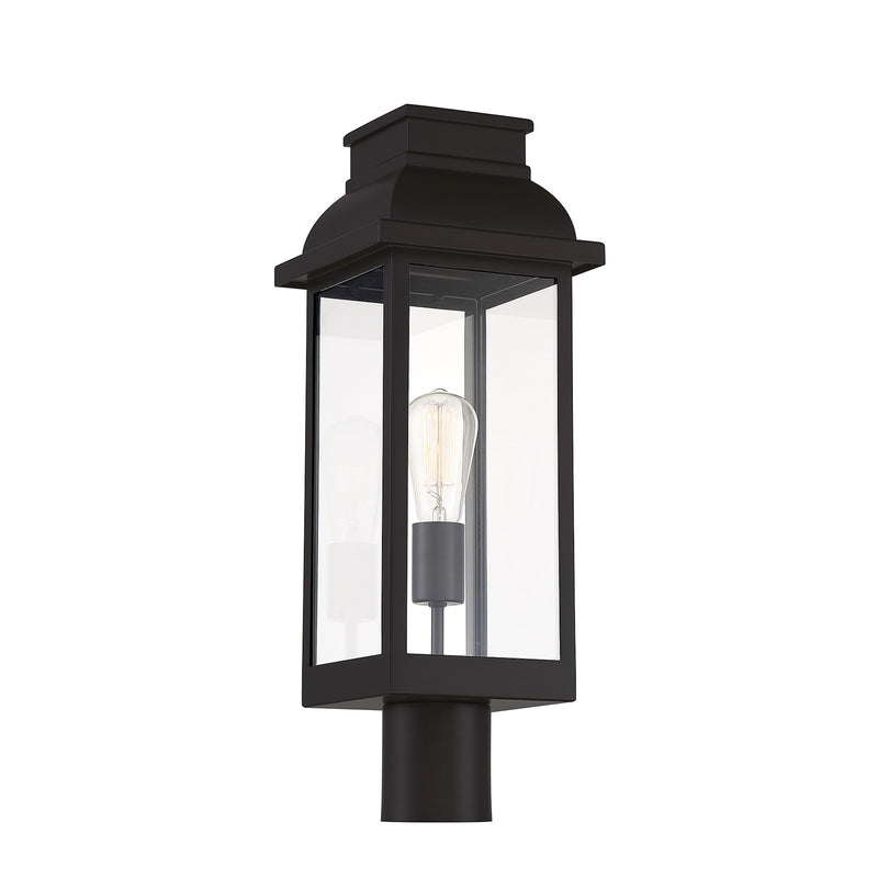 Savoy House Drexel 21in 1-Light Outdoor Post Lantern | Traditional English Bronze and Clear Glass | Driveway & Walkway | Model L5-2938-13