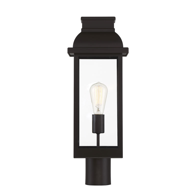 Savoy House Drexel 21in 1-Light Outdoor Post Lantern | Traditional English Bronze and Clear Glass | Driveway & Walkway | Model L5-2938-13