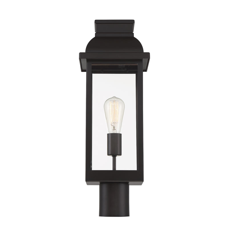 Savoy House Drexel 21in 1-Light Outdoor Post Lantern | Traditional English Bronze and Clear Glass | Driveway & Walkway | Model L5-2938-13