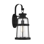 Savoy House Quinton 20in 1-Light Outdoor Wall Lantern | Coastal Matte Black and Clear Seeded Glass | Front Porch & Patio | Model L5-2942-BK