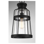 Savoy House Quinton 16.5in 1-Light Outdoor Hanging Lantern | Coastal Matte Black and Clear Seeded Glass | Covered Patio & Porch | Model L5-2943-BK