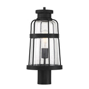 Savoy House Quinton 18.75in 1-Light Outdoor Post Lantern | Coastal Matte Black and Clear Seeded Glass | Driveway & Walkway | Model L5-2944-BK