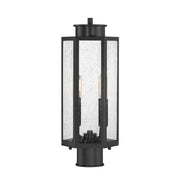 Savoy House Hawthorne 7in 2-Light Outdoor Post Lantern | Modern Black and Seedy Glass | Yard & Walkway | 7 x 7 x 17.25 in | Model L5-5104-BK