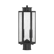 Savoy House Hawthorne 7in 2-Light Outdoor Post Lantern | Modern Black and Seedy Glass | Yard & Walkway | 7 x 7 x 17.25 in | Model L5-5104-BK